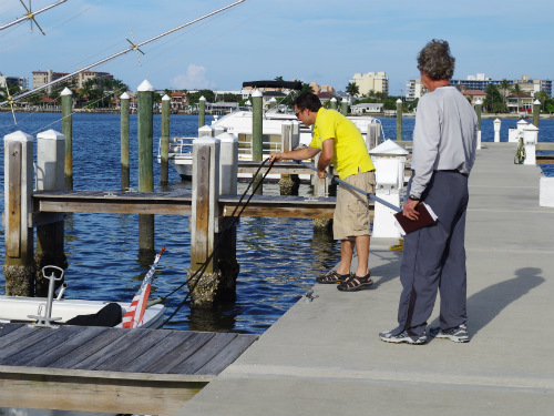 Dan was able to help our neighbor in Lantana park his boat as others had done for us in Stuart.