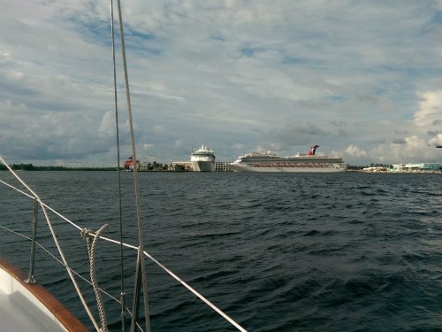 It was a little nerve-wracking sharing the water with huge cargo and cruise ships in Port Everglades!