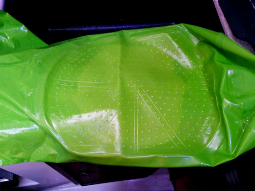 Here is the inside of the bag. You can see how the wash board would be different than a normal dry bag.