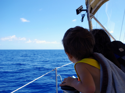 Our first sighting of Bimini after a long day on the water.