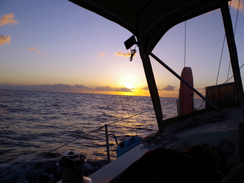 The beautiful sunrise over the Gulf Stream